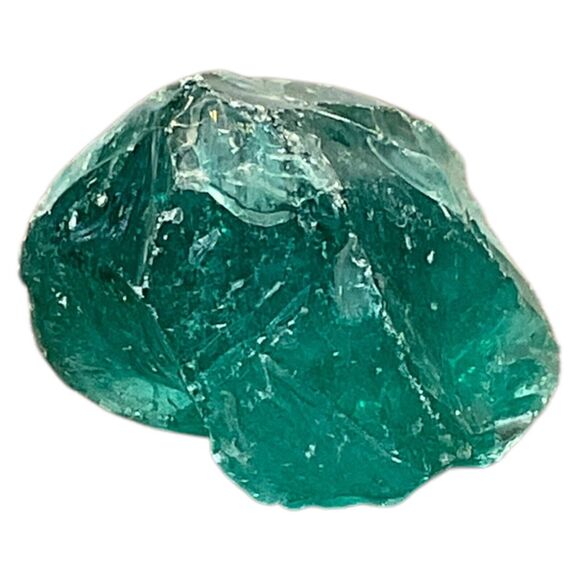 Aqua Translucent Art Glass Cullet Glowing Manganese Slag Glass #5GL60 - Picture 4 of 7